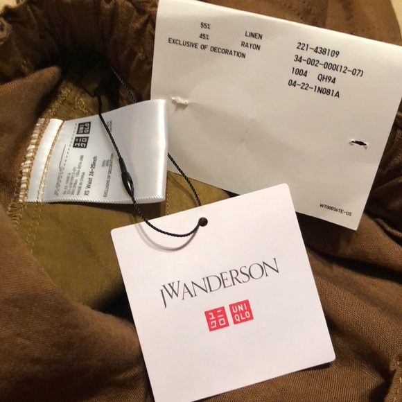 JW ANDERSON x UNIQLO Colab Size XS Linen Blend Tuck Short Paperbag LagenLook NEW - Picture 8 of 15